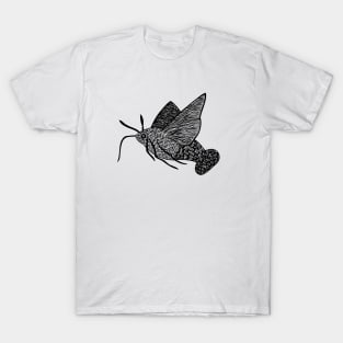 Hummingbird Hawk-Moth - flying insect design - on white T-Shirt